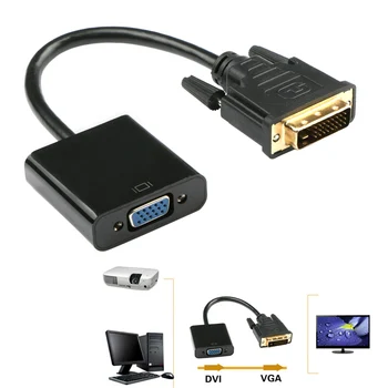 

VONETS HD 1080P DVI DVI-D to VGA HDTV Adapter Cable 24 1 25 Pin Male to 15 Pin VGA Female Video Converter for PC Display
