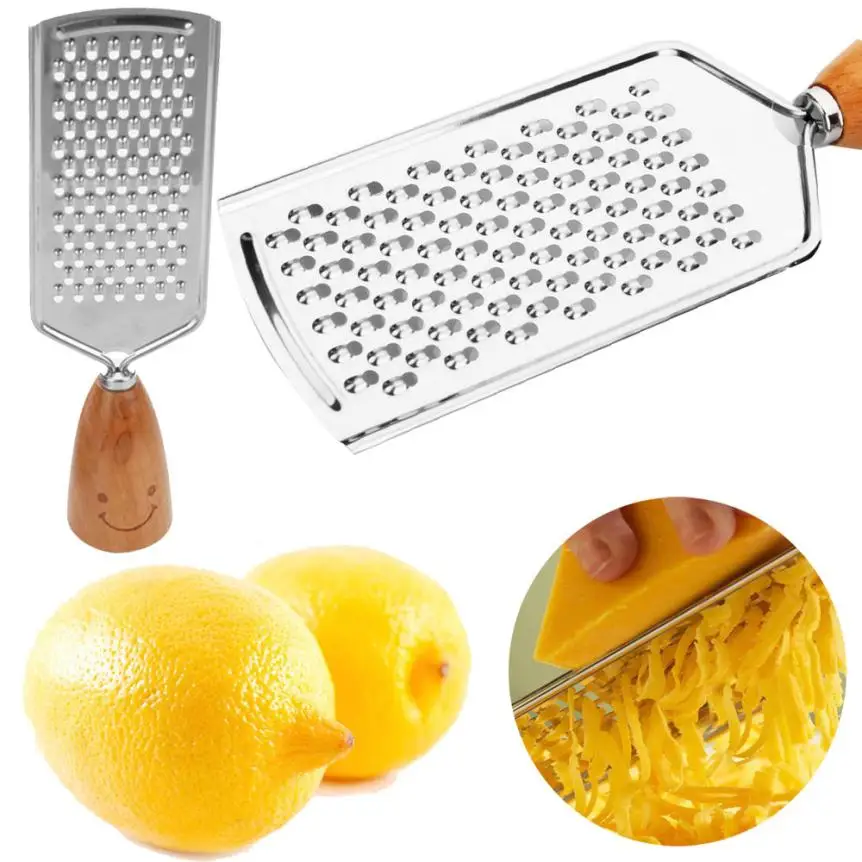 Silver Stainless Lemon Cheese Vegetable Grater Peeler Slicer Kitchen Tool Stainless Steel Grips Lime Zest Peeling Knife Tool