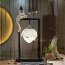 Креативный классический китайский кабинет спальня гостиная прикроватная минималистическая личность Арт Деко дзен настольные лампы LO7304