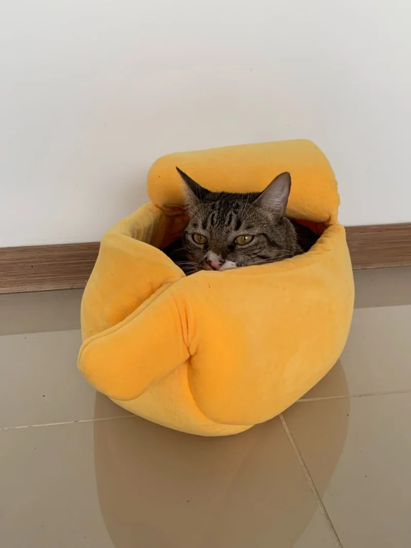 Банан кошка кровать Дом Уютный милый банан щенок Подушка теплая подстика для животных портативная корзина для животных принадлежности коврик кровати для кошек и котят