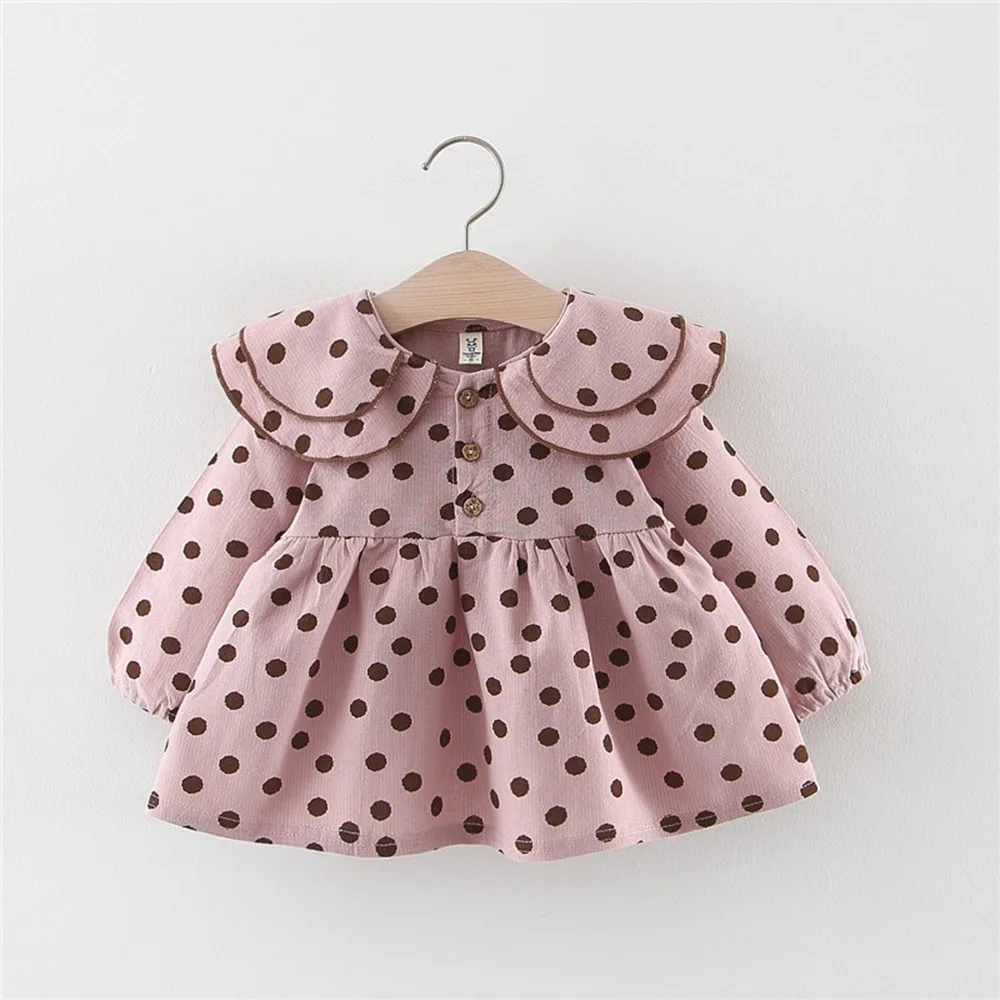 

Autumn Girls Princess Dress Children Kids 0-2T Girl Baby Infants Toddler Clothes Long Sleeve Dot Polka Dresses Vestidos S9155