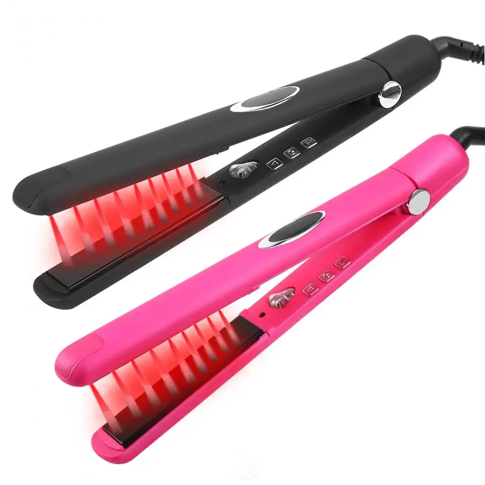 Original Pro LED Digital Hair straightener Flat Iron Anion Infrared Fast Straight Hair Care 3D