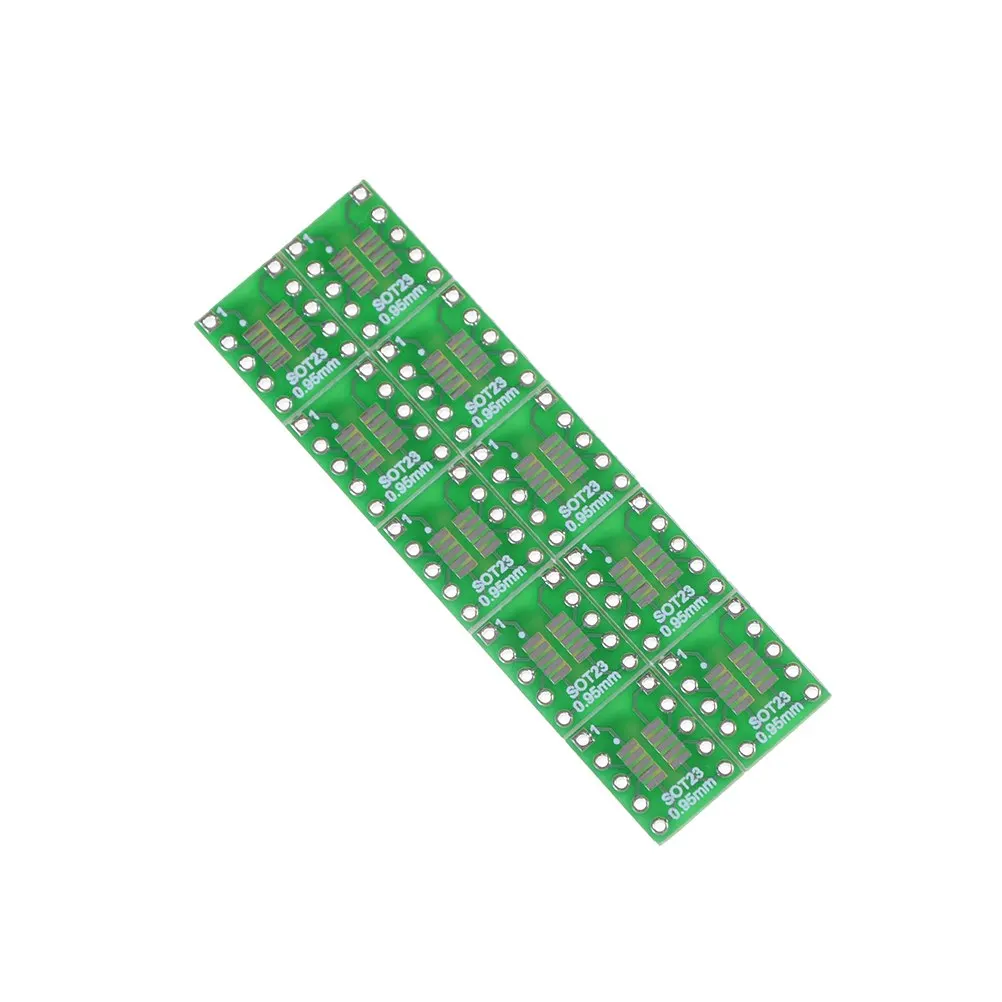 

10pcs 0.5mm/0.95mm to 2.54mm DIP Pin PCB Board Convert SOT23 SOP10 MSOP10 Umax SOP23 to DIP10 Pinboard SMD To DIP Adapter Plate