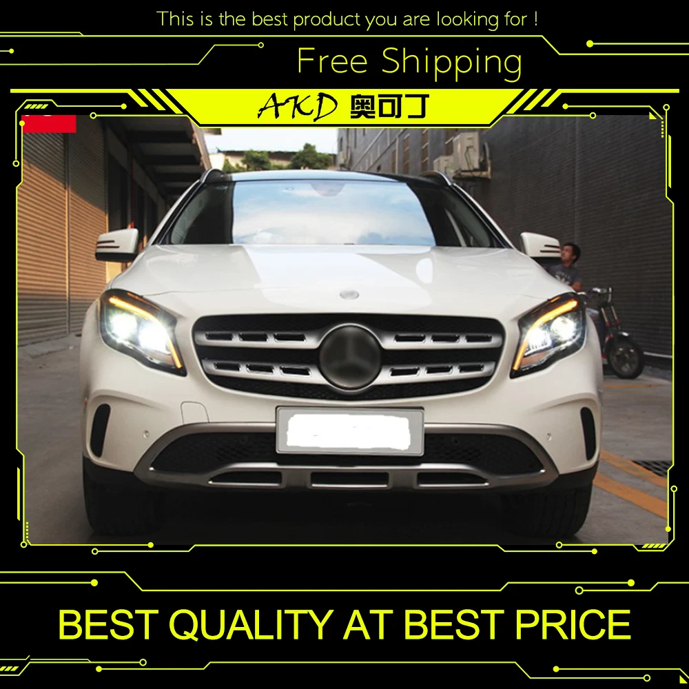 АКД стайлинга автомобилей Фара для Benz GLA200 светодиодный фар- Mercedes-Benz светодиодный фар DRL Bi-ксеноновые линзы HID