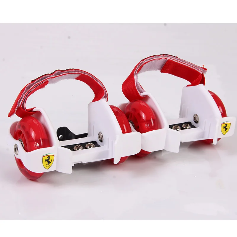 Регулируемые легко роликовые коньки Ferrari обувь с двойными колесами мигающие