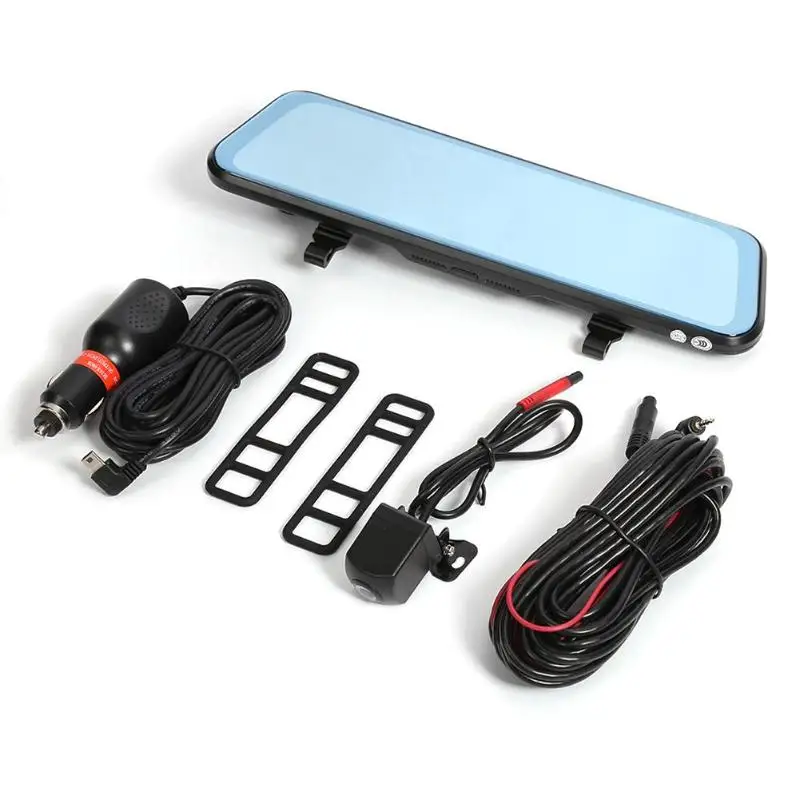 Anytek T12+ 9,66 дюймовый сенсорный автомобильный экран Двойная записанная DVR камера двойной объектив HD ночное видение зеркало заднего вида рекордер Dashcam