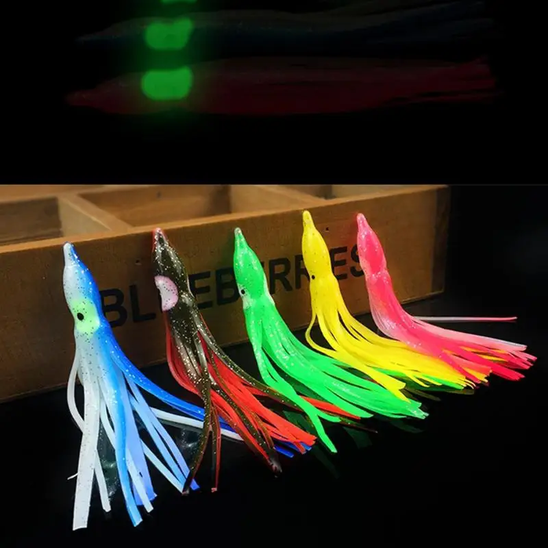 

5pcs 11cm Mix Colors Octopus Squid Skirt PVC Plastics Fishing Lure Baits Minnow Fishing Wobblers Japan Fish Lures