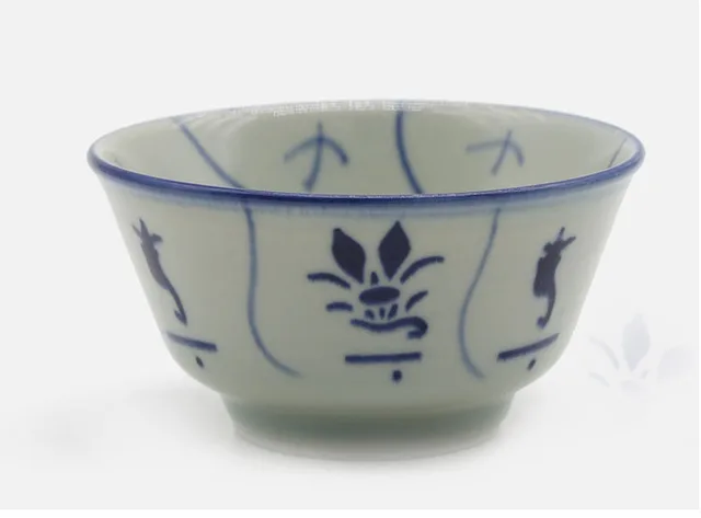 Ceramic Bowl Retro Hand Painted China Blue White Anese Korean Ceramic Bowl Retro Hand Painted China Blue White Anese Korean Rice Soup Thick Enamel