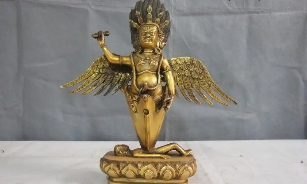 

Tibetan Temple Buddhism Bronze Copper Vajra Mahakala Magic weapon Buddha Statue