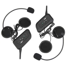 2016 New 2 pcs V6 Helmet Intercom 6 Riders 1200M Motorcycle Bluetooth Intercom Headset walkie talkie