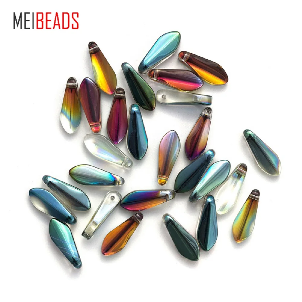 MEIBEADS, 20 шт./лот, 6*16 мм, разноцветные Кристальные многогранные листья, бусины для аксессуаров, браслетов, сделай сам, для изготовления ювелирных изделий EY6063