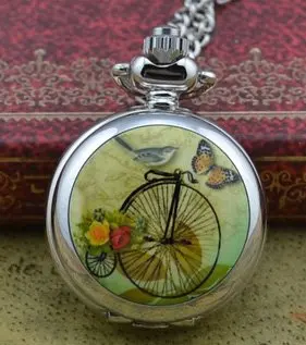 retro new silver cute colorful high wheel fashion women pocket watch necklace ho retro new silver cute colorful high wheel fashion women pocket watch necklace ho