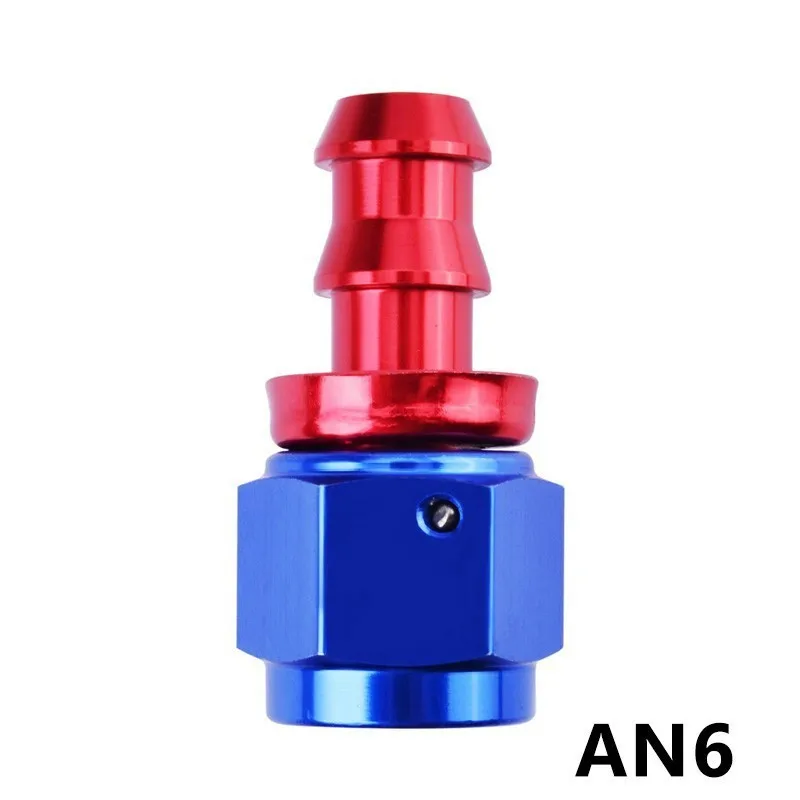 SPEEDWOW AN6 топливный нажимной шланг Конец алюминиевые фитинги масляный радиатор многоразовый адаптер 0 45 90 180 градусов масляная линия фитинг красно-синий - Цвет: 0 Degree