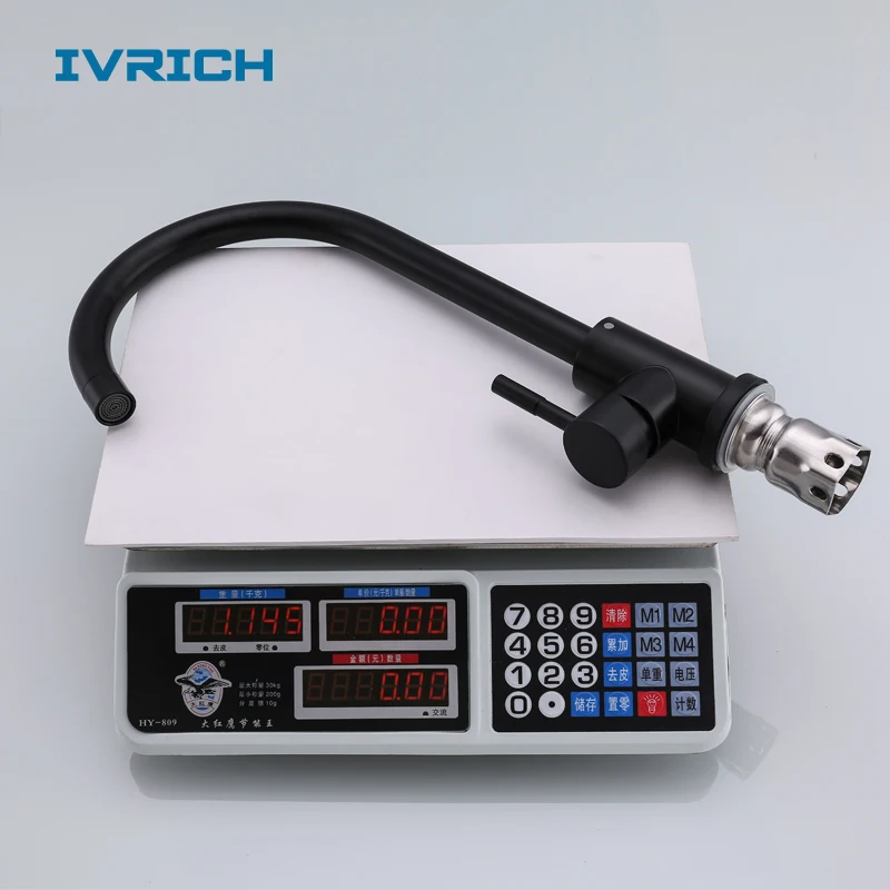 IVRICH Lacquer Black Kitchen Faucet Ceramic Valve SUS304 Stainless Steel Hot Cold Sink Tap Anti-Corrosion Vr8410