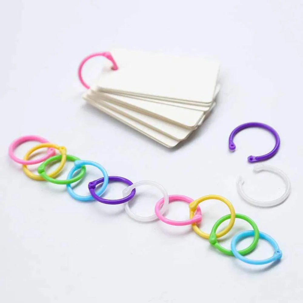 

XRHYY 20 PCS Binder Rings Color plastic Paper Storage Binding Loose-Leaf Ring S/M/L For Notebook Album Accessories Random Color