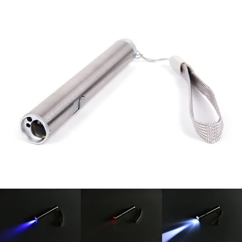 

3in1 Multifunctional LED Flashlight Torch Mini Portable Stainless Steel LED UV Lighting Flashlight