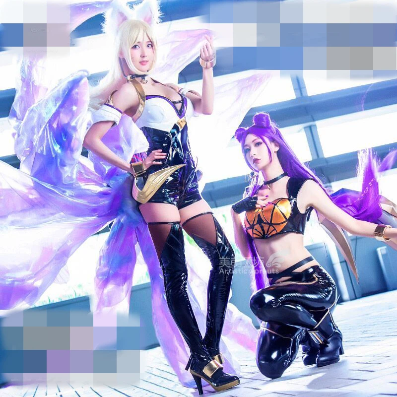 Новинка! Костюм для косплея LOL Idol New skin KDA пятиконечная лисица Ahri новое платье| |