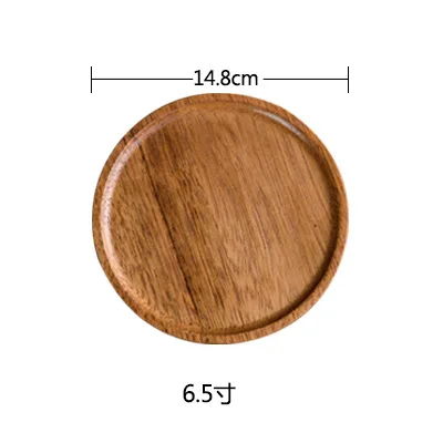 1PCS Walnut Wood Plates Wooden Tableware Dinner Plate Food Dessert Tea Plate Round Handmade Sushi Dish For Daily Uses Or Gifts - Цвет: 1PCS