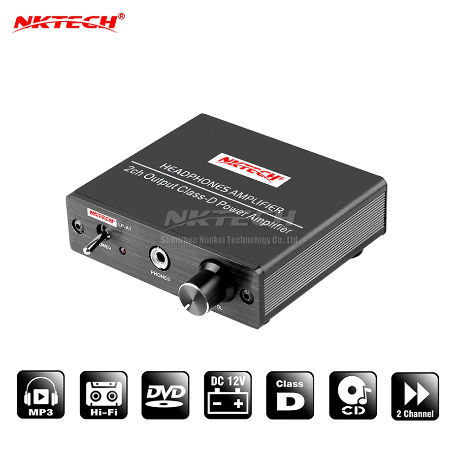 NKTECH LP A1 Digital Power Amplifier Hi Fi Stereo Audio Headphones 20W RMS 2 CH Class D 130g MINI Wireless Amp For Car MP3 MP4