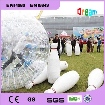 شراء شحن مجاني 6 أجزاء و 1 قطعة دبابيس نفخ Zorb الكرة نفخ البولينج البولينج المراعي البشري الكرة البولينج البشري Bs