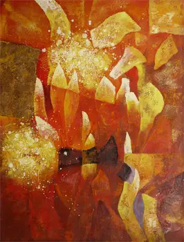 

Hand Painted Abstract Flower art Oil Painting On Canvas Yellow Flower Home Decoration Living Room Wall Pictures Free Shipping