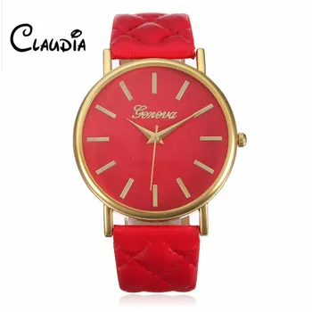 Relojes Mujer 2017 Fashion Women Casual Geneva Roman Leather Band Analog Quartz Wrist Watch Hot Sale Bayan Saat Relogio Feminino