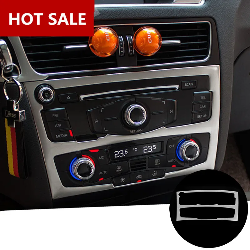 Inner Center Console CD Panel Cover Trim For Audi Q5 2010 2015 A4 B8