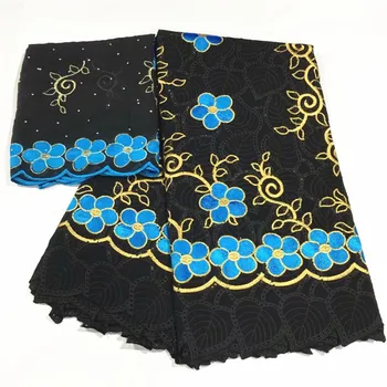 

nigerian lace fabric 2018 high quality lace embroidered swiss voile lace with stones cotton lace fabric with tulle scarf