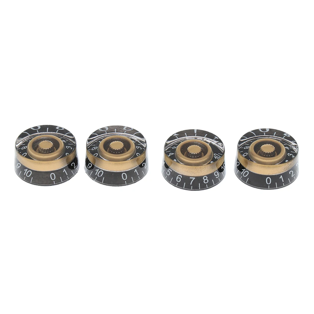 4 Piece Pot Knobs With White Numbers Speed ​​Knob For Les Paul Electric Guitar Stringed Instruments Guitar Parts & Accessories