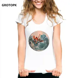 Женская Повседневная футболка с коротким рукавом и надписью «Walking on The Earth»