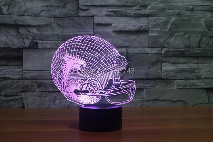 

Atlanta Falcons American Football cap helmet 3D LED Color Changing Decor night light by Touch induction control and AAA