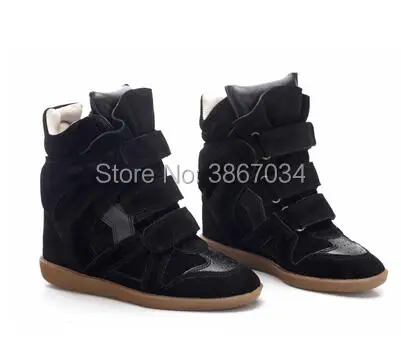 

SHOOEGLE Women Wedges Ankle Boots Height Increasing Sneaker Botas Hook & Loop Hidden Heels Snow Botines Women Shoes Winter Boots