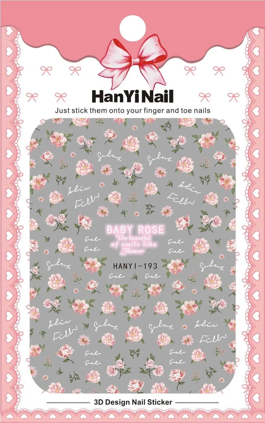 

Florals Patterns! Nails Art Manicure Back Glue Decal Decorations Design Nail Sticker For Nails Tips Beauty