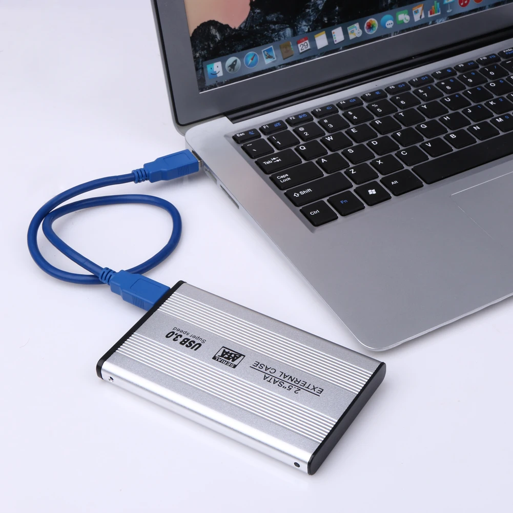 Black Mini HDD Case USB3.0 to SATA 5Gbs Aluminium Compatible with Windows XP Vista 7 Mac8.6
