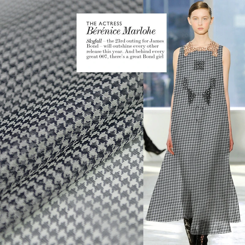 

Super Thin Silk Sheer Fashion Houndstooth Fabric Gauze