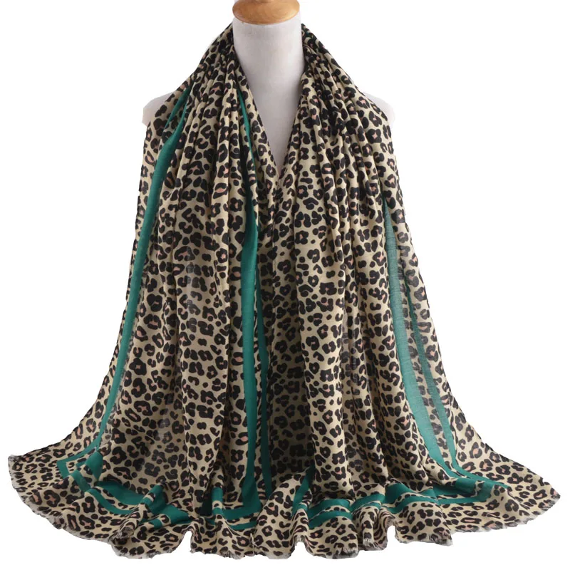 2019 Autumn Winter Leopard Dot scarf,stripe scarf,Print Neckerchief,print leopardo,Luxury Brand Foulards Muslim Hijab 90cm*170cm - Image 4