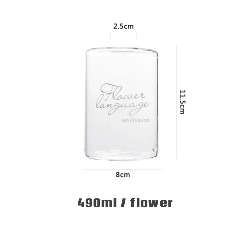 490ml FLOWER Скандинавская любовь английская буква стеклянная ваза для цветов прозрачная бутылка для хранения домашняя Свадебная декорация для гостиной сухие цветы - Цвет: 490ml FLOWER