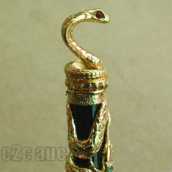 Шариковая ручка JINHAO черная с золотой змеей ветер Змеиный год|roller ball pen|ball penjinhao black
