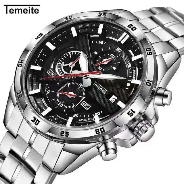 Luxury Brand Waterproof and shockproof stainless steel Military Sport Watches Men Silver Steel Digital Quartz Analog Watch Luxury Brand Waterproof and shockproof stainless steel Military Sport Watches Men Silver Steel Digital Quartz Analog Watch