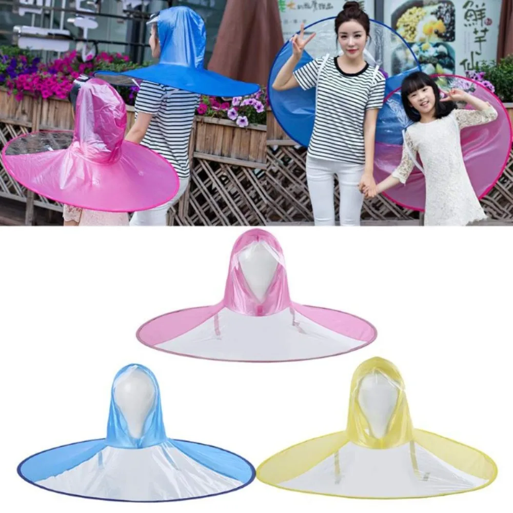 

UFO Kid Raincoat Umbrella Hat Outdoor Fishing Golf Hands Free Children Yellow Umbrella Baby Boy Girl Folding Windproof Rainy Cap