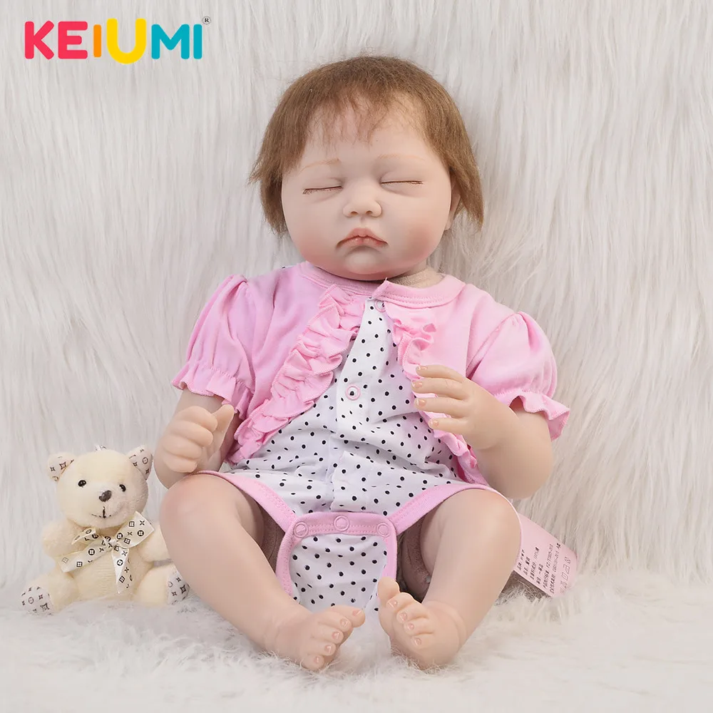 

Lifelike Sleeping Bebe Reborn 22'' Silicone Vinyl Newborn Doll Alive Baby Toys Cloth Body Touch Soft Hot Girls Birthday Gifts