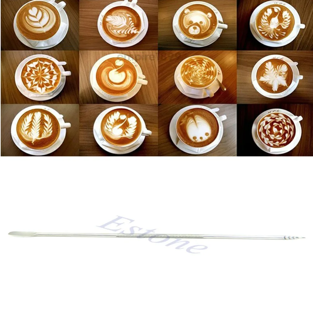 

Coffee Latte Art Pen mixing spoon Stainless Steel Tool Espresso Machine Cafe Home Kitchen