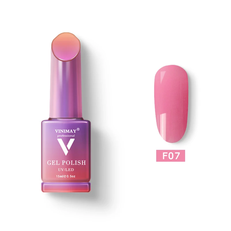 F07 VINIMAY кожа розовый Франция гель лак для ногтей vernis полуперманентный УФ-гель лак дизайн ногтей маникюр ногтей гель лак - Цвет: F07