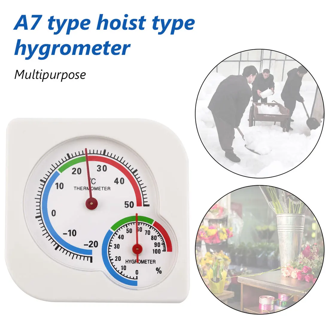 

In / Outdoor Weather Monitor Thermometer Hygrometer Meter Pointer Temperature Humidity Measuring Temp - 20C to 50C/0 to 100% RH