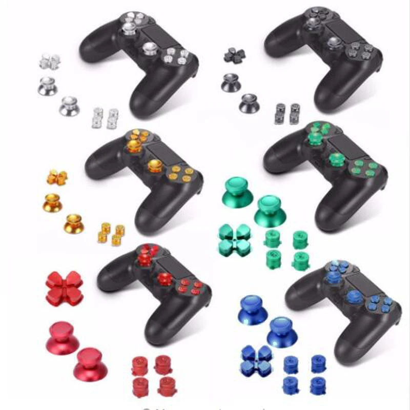 Bedankt menu herfst Metal Analog Joystick Thumbstick Grip Caps+dpad Action D-pad Buttons For  Sony Playstation Dualshock 4 Ps4 Ds4 Gamepad Controller - Accessories -  AliExpress