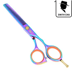 5,5 дюймов радужные Парикмахерские ножницы для истончения волос Япония 440c парикмахерские ножницы для стрижки волос Инструменты для укладки