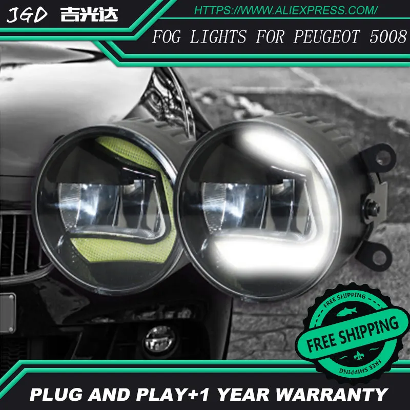 Free Shipping Fog light For Peugeot 5008 LR2 2006-2014 Car styling front bumper LED fog Lights high brightness fog lamps 1set Free Shipping Fog light For Peugeot 5008 LR2 2006-2014 Car styling front bumper LED fog Lights high brightness fog lamps 1set
