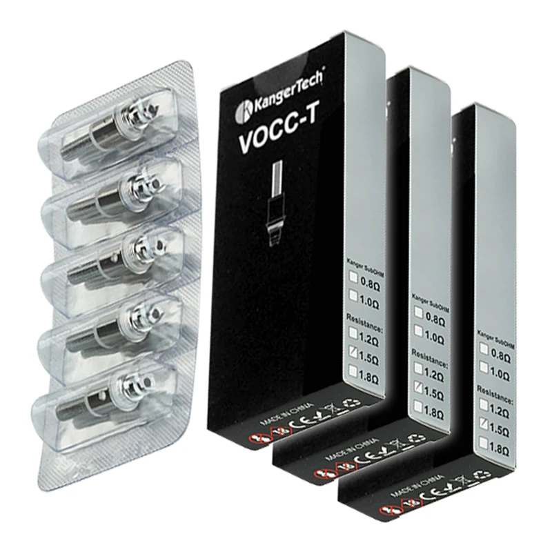 Запасная катушка KangerTech VOCC T NiCr 1 8 Ом 15 шт. для Kanger TOPTANK EVOD & EMOW|coil replacement|replacement coil1.8 ohm |