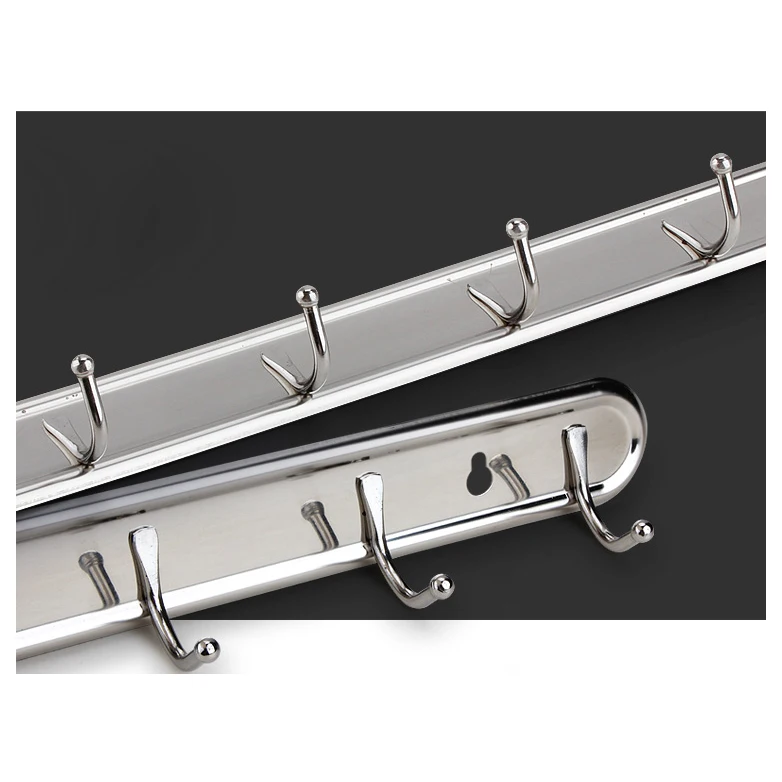 

Household Metal Wall Mounted 6 Hooks Towel Rack Hanger 15" Long