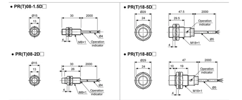 interruptor de proximidade cilíndrico 0-1.6mm sensor NPN